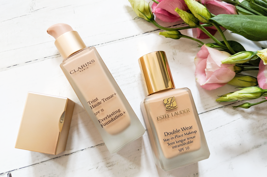 Estee Lauder Double Wear and Clarins Everlasting Foundation + 