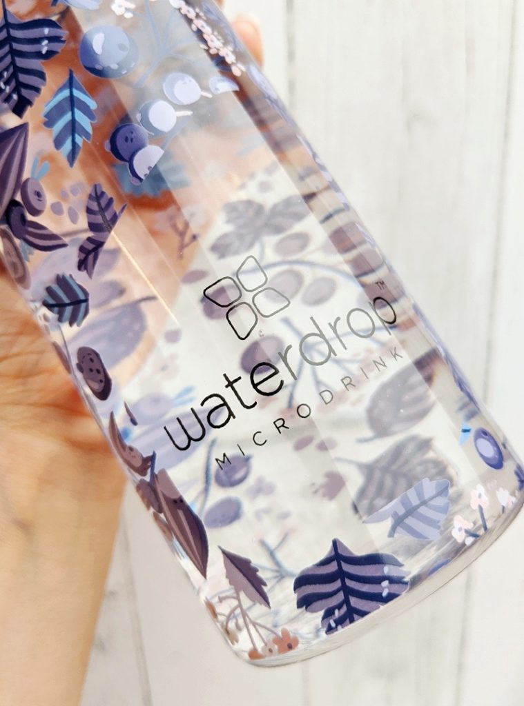 Waterdrop Glass boost purple water bottle