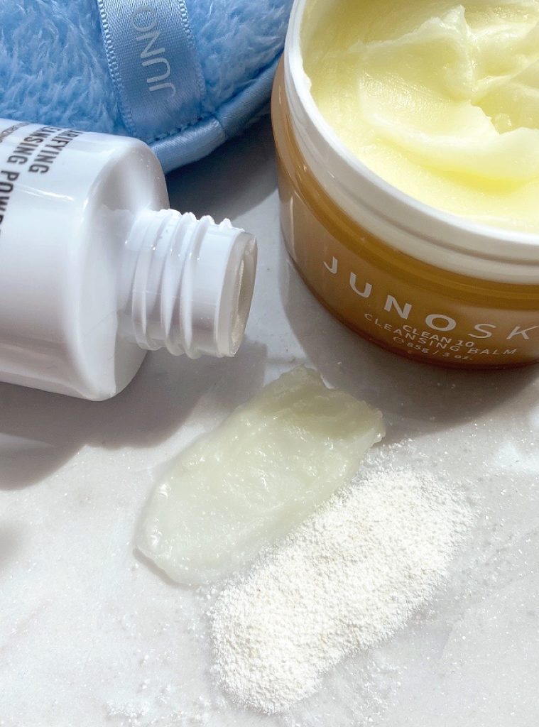Juno & Co JunoSkin Cleansing Powder and Clean 10 Cleansing Balm Texture